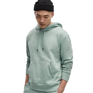 Mode of One Mens Relaxed Fit Fleece Hoodie Blue Fin Size M